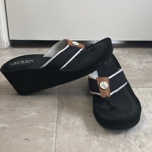 Ralph Lauren Wedge Flip Flops